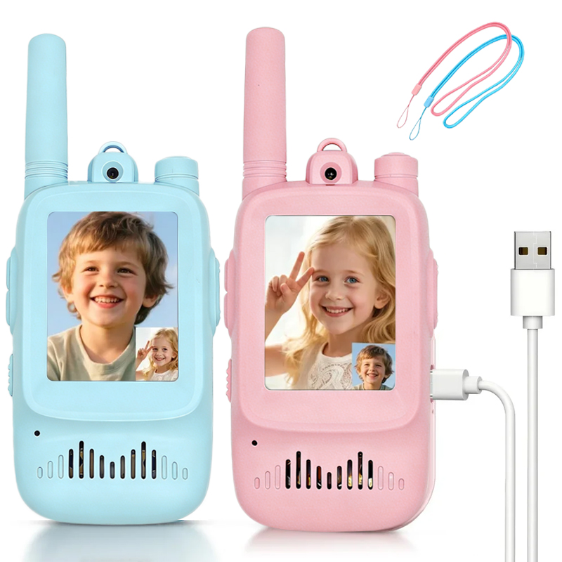 Outdoor Adventure For Kids - 2 stuks oplaadbare video-walkie-talkies voor kinderen,