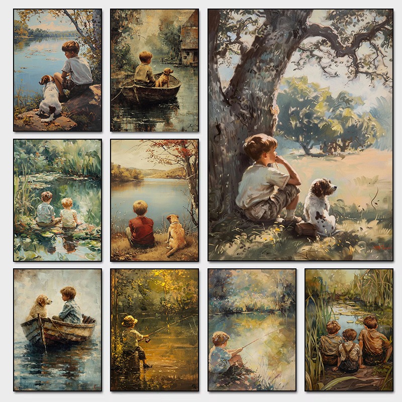 Vintage jongenskamer kunst pos - Outdoor Adventure For Kids recensie en prijs